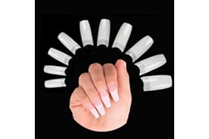 ILLUVA 500 Stück Acryl Falsche Künstliche Nägel Tips, Natürliche Kunst Gefälschte Nägel Tipps Fake Nail Tips für Damen