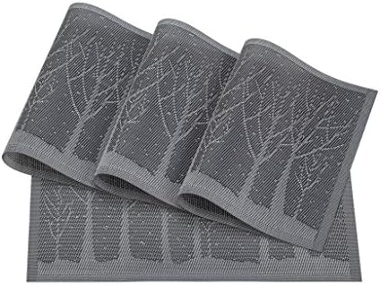 JoHome Set of 4 Heat-proof PVC Placemats,Vinyl Non-slip Washable Table Mats Protector Dining Decoration,45 * 30 CM