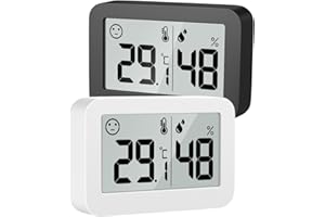 DOOMAY Mini igrometro Termometro da Interno, Misuratore di umidità Digitale con Pulsante di Commutazione Celsius Fahrenheit, Misuratore di umidità Monitor della Temperatura per Cameretta（2）