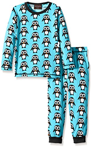 Maxomorra Unisex Baby WI5B-M090 Long Sleeve Penguin Blue 86/92 Animal Print Pyjama Set, Black (Black/Blue), 18-24 Months (Manufacturer Size:86/92)