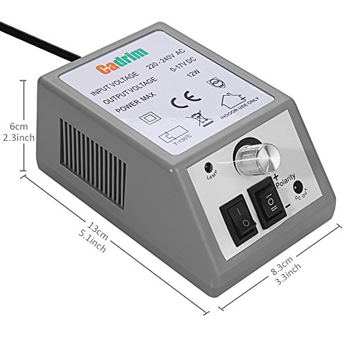 Cadrim Elektrisch Nagelfräser Fräser Nagelfeile Maniküre Set Plus 6BITs und Schleifhülsen mit geringem Rauschen und Vibration - 2