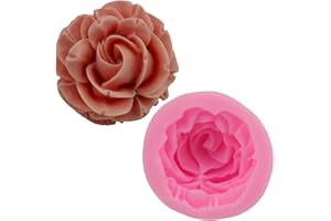 URFEDA 3D Rose Pfingstrose Blume Silikonform Fondant Kuchenform Dekoration Duftende Kerze Seife Gips Form Silikon Blume Kuchenformen Schokoladenform DIY Backen Handwerk für Kuchen Süßigkeiten Gelee Tortedeko