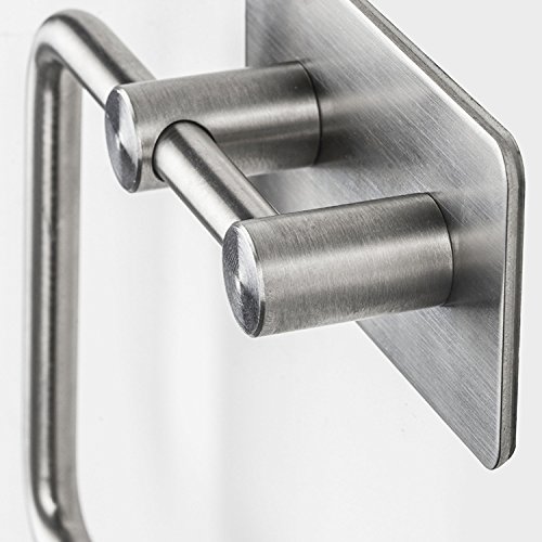 ViZe Papierrollenhalter Selbstklebend Toilette WC Edelstahl Küchenrollenhalter Wand 3M Selbstklebender 304 Edelstahl Toilettenpapierhalter Rollenhalter für Badezimmer ohne Bohren - 2
