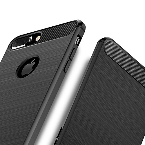 iPhone 6 Plus / iPhone 6s Plus Case, OWM Ultra Light Slim Shockproof Silicone TPU [Brushed Grip] Protective Case Cover Skin for Apple iPhone 6 Plus / iPhone 6s Plus Case and [FREE Screen Protector] (Black)