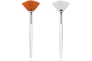 Giantree 2 pędzle wachlarzowe, 15 cm, miękki pędzel do twarzy, aplikator kwasowy, kosmetyczka, pędzle do twarzy, dla kobiet, dziewcząt, do makijażu, do wielokrotnego użytku