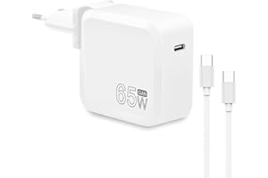 LTBSTOYE Chargeur USB C GaN 65W Chargeur Rapide de Type C avec câble USB C 2M Compatible avec M acBook Charger, M acBook Pro, Mac Book Air, Samsung Galaxy, iPad P ro, i-Phone 16 Pro/Max et Plus Encore