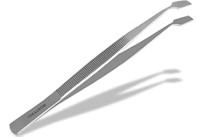 INSTRUMENTENRW Pince à timbres incurvée en acier inoxydable avec pointes arrondies pour les travaux de précision dans le domaine des loisirs 11 cm