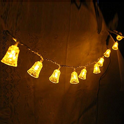 Stoog 30LED Carved Bell Solar String Lights Christmas New Year Party Fairy Wedding Outdoor Indoor Courtyard Gardens Homes Patio Lawn Wedding and Holiday Decoration Lamp(Warm white)
