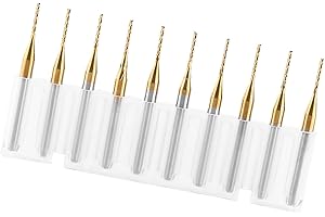 EJOYOUS Zestaw frezów 10 sztuk, frez 1 mm, frez węglowy, frez CNC, frez do metalu, frez z węglika wolframu, wiertła do grawerowania, 3,175 mm x 1 mm