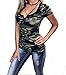 Produktbild Sexy Tops, ErGirls Damen Camouflage Tiefer V-Ausschnitt Mode Beiläufige Flexibel Kruze Hemd Shirt Bluse Tops (36, Camouflage)