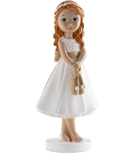 Figurine De Gâteau Fille Communion Avec Panier De Fleurs