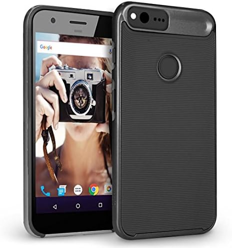 ORZLY® Google Pixel Case, AirFrame Case for Google Pixel (2016 Version) – Lightweight & Slim-Fit Protective Bumper Frame & Case for the Google Pixel Phone (5.0 inch Model of Phone by Google) - BLACK