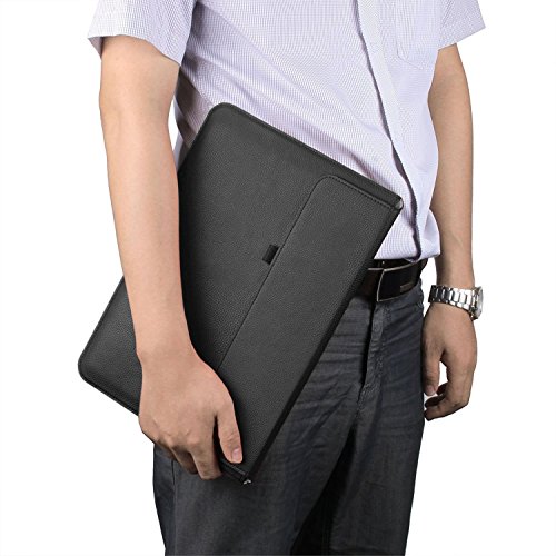 MacBook Pro Schutzhülle Sleeve, omoton dünnsten und leichtesten PU Geldbörse Leder Sleeve für Apple MacBook Pro (38,1 cm, 2016), integriertem in Innen Halterung für Apple Bleistift und Dokument Tasche, Schwarz - 8