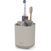 Joseph Joseph Easy-Store - Toothbrush holder, Caddy bathroom housing, compact matte surface, beige, medium size