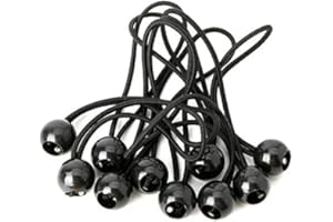 DIVA GROUP Bungee Cords with Balls, 36 Pcs Heavy Duty Bungee Cords, 7 inch Elastic Bungee Cord & Tarpaulin Bungee Balls for Outdoor Camping Tents Cargo Banner Pavilions Holder Flag Poles Boating (Black)