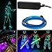 Produktbild Possbay EL Draht Leuchten Neon Beleuchtung Mit Konverter Fuer Weihnachtsfeiern Halloween Kostuem Hochzeit 3M