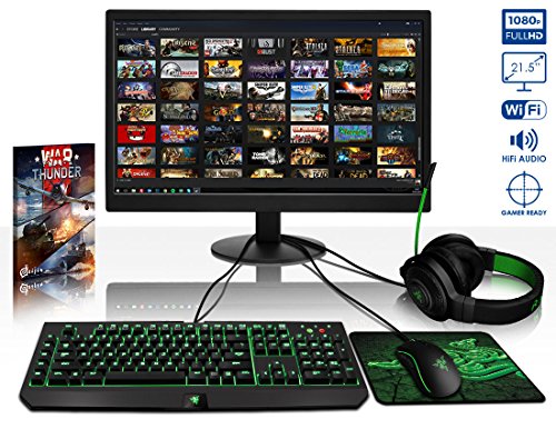 VIBOX Voxel GL750-429 Komplett-PC Paket Gaming PC – 4,5GHz Intel i7 Quad Core CPU, GTX 1050 GPU, Super, Wassergekühlter Desktop Gamer Computer mit Spielgutschein, 22″ HD Monitor, Razer Tastatur, Razer Maus, lebenslange Garantie* (4,2GHz (4,5GHz Turbo) Superschneller Intel i7 7700K Kabylake Quad 4-Core Prozessor CPU, Nvidia GeForce GTX 1050 2GB Grafikkarte GPU, 32GB Crucial Ballistix 2400MHz RAM, Kingston 480GB SSD, 2TB Festplatte, Alphacool Eisbaer Wasserkühler, Ohne Windows Betriebssystem) - 2