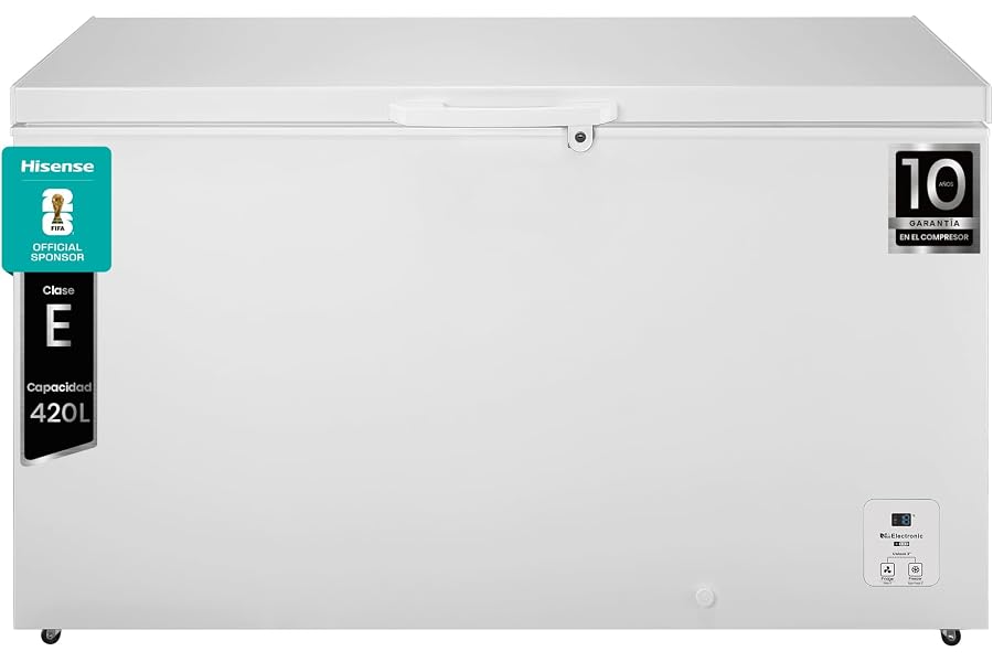 Hisense FT546D4AWLYE - Arcón Congelador Horizontal, Cesta con Asa, Tecnología Inverter, Control Electrónico de Temperatura, c