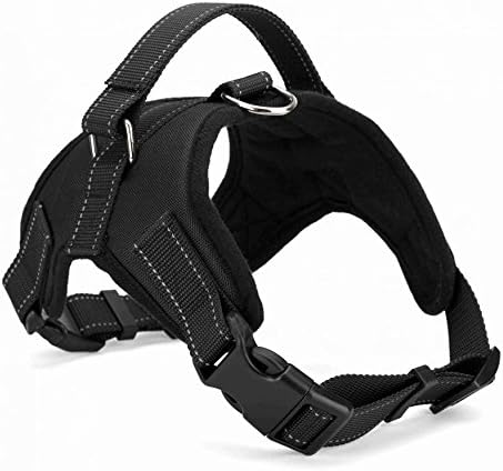Safety Front Range No-Pull Dog Harness,3m Reflective Vest for Dogs Easy Control (OXFORD PADDED BLACK, MEDIUM)
