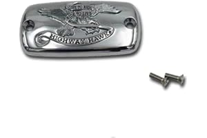 HIGHWAY HAWK Coperchio serbatoio olio pompa freno con aquila, moto VT 600 SHADOW, VT750, VT1100 Shadow, VT750 Black Spirit, Black Widow, in metallo cromato, con viti incluse