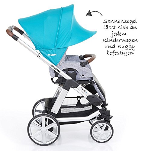 ABC Design Sonnensegel / Sonnendach, Sonnenverdeck, Sonnenschutz mit UV-Schutz 50+ für Kinderwagen und Buggys / Coral / praktische Sonnenschirm Alternative - 3