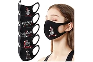 GEDUOCHN 5 unids unisex adulto protector de la cara_máscara para Navidad colorido lavable reutilizable seda de hielo