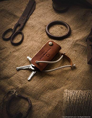 Leder Key Organizer & Halter | Classic Brown, echte Crazy Horse Leder Schlüsseletui, Schlüsselanhänger, Schlüsselanhänger, Schlüsselanhänger, perfekte Geschenk für ihn, Crazy Horse Craft