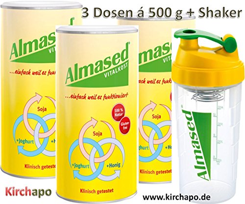 Preisvergleich Produktbild Almased Vitalkost 3 Dosen à 500 g + Shaker