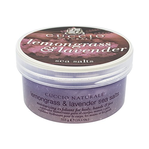 Cuccio Natural Sea Salt with Lemongrass and Lavender, Medium Crystals and Fine 553 g