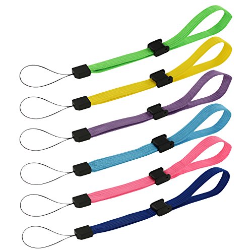 Preisvergleich Produktbild ZedLabz Verstellbare Handgelenkschlaufe für Handheld-Spielekonsolen, Kameras & Handys, 6 Stück, Mehrfarbig