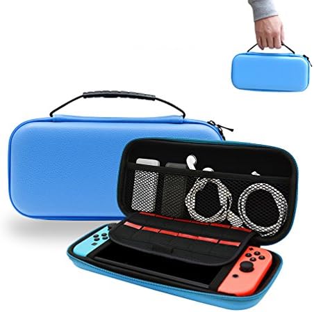 Nintendo Switch Game Case, Protective Hard Portable Travel Carry Case Shell Pouch with 12 Game Card Holders for Nintendo Switch Console &amp; Accessories - Blue