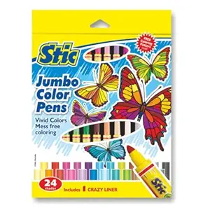 Stic Colorstix 24 Shades Colour Sketch Pens Set for Kids Art Kit Stationery Markers Items School Office Colouring Gift Pack Artists Sketching Drawing Materials Craft Supplies Toy Return Marker Sketchpens Hobby Pencil Color Jumbo