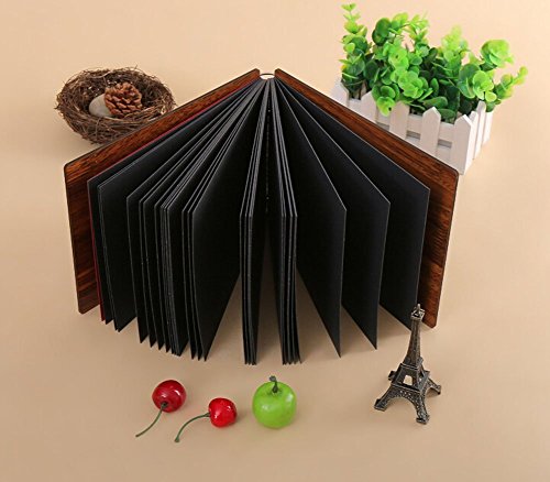 Fotoalben Scrapbook DIY Fotoalbum Bilderalbum Vintage Style Sticker Tagebuch aus Holz Geburtstaggeschenk 8 Zoll (just for u) - 3