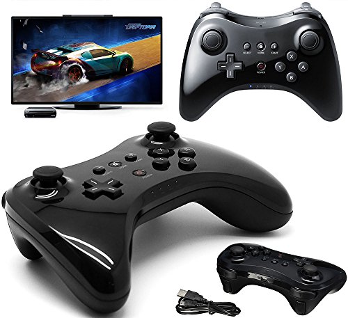 QUMOX 2 x Controlador de Mano Wireless Gamepad Joypad Remoto Mando de Juego para Nintendo Wii U Pro