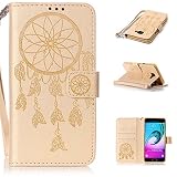 TOYYM Tasche Hülle für Samsung Galaxy A5 2016,Flip Schutzhülle Zubehör PU Leder Handytasche 3D Gold Traumfänger Muster Design im Bookstyle mit Ständerfunktion[Stand Feature] Kartenfächer für Samsung Galaxy A5 2016/A510 Leder Cover - 2