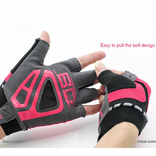 ICREAT Damen Joga Kurze Handschuhe Fitness Anti Schwerkraft Yoga Handschuhe - 3