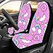 Produktbild Einhorn Cupcake Donut Konfetti Custom New Universal Fit Auto Drive Autositzbezüge Protector für Frauen Automobil Jeep Truck SUV Fahrzeug Full Set Zubehör für Erwachsene Baby (Satz von 2 Front)