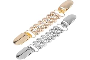 CAREOR 2 Pièces Pull Châle Clips Cardigan Robes Clip Fleurs Collier Clip avec Chaîne pour Femmes Filles