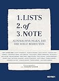 Image de Lists of Note: Aufzeichnungen, die die Welt bedeuten