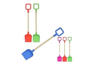 SDMAX Wood Handle Spade For Kids, Smooth Surface, Firm And Durable, Sand And Snow Fun, Bright And Colourful, Lightweight, Easy To Grip, Compact And Portable, (2PCS)