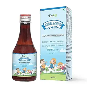 MadeForus Kids Love Multivitamin & Multimineral Syrup | Vitamin A, C & E | Zinc | Iodine | Helps Reach Nutritional | Mix Fruit | Great Taste | 200ml