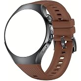 Huawei Watch 5 46mm i&ccedil;in Silikon &Ccedil;izgili Renkli Kordon (kahverengi)