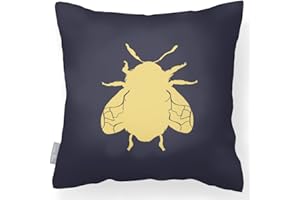 Izabela Peters Outdoor Cushions Waterproof, 43 cm, Filled Outdoor Cushion, Bee - Graphite, Garden Furniture Cushions, Outdoor Seat Cushions, Garden Chair Cushions