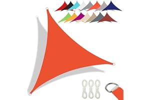 CANYUE qualità Tessuto Oxford - Tenda A Vela Triangolare - Vela Ombreggiante Parasole Traspirante E Protezione Solare Raggi UV per Esterno Giardino Terrazza (5X5X5 m,Arancione)
