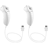 Ankey Nintendo Nunchuk Wii Wii U Konsolu i&ccedil;in 2 Paket Nunchuck Denetleyici Uzaktan Değiştirme Beyaz