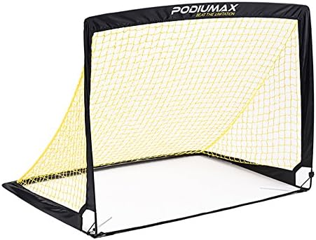 Soccer goal, square pop up soccer goalpost, outdoor portable soccer goal kit, portable kit black/yellow colour.