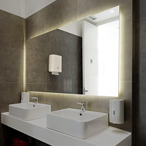Piceno Plus Bathroom Mirror with LED Lighting – Made in Germany – Fitted with Rocker Switch and Hanging Professional Plus Set – Various Sizes Available, Crystal Mirror, 100cm x 70cm