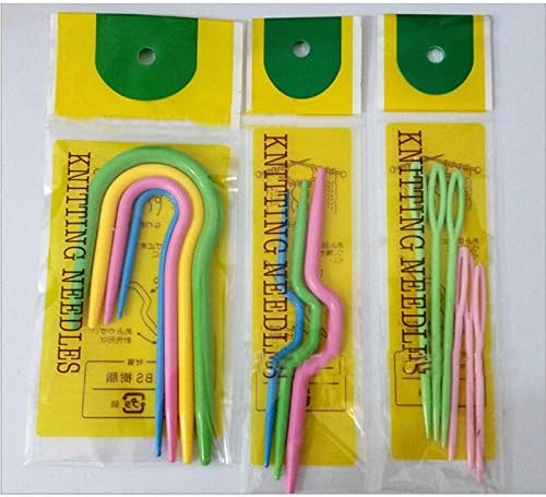 BONYTAIN 3 Sets /13Pcs Plastic Knit Cable Stitch Knitting Needles Smooth Crochet Hook