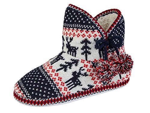 Jo&Joe - Botas Pantuflas de Tejido Mujer, Color, Talla 40/41 EU/Large