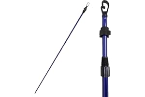 PaMeer Pack of 4 Telescopic Clothes Line Prop - 2.4m, Extendable Metal Heavy Duty Washing Line Prop, Clothes Line Pole Extends from 1.25 to 2.4m (4)